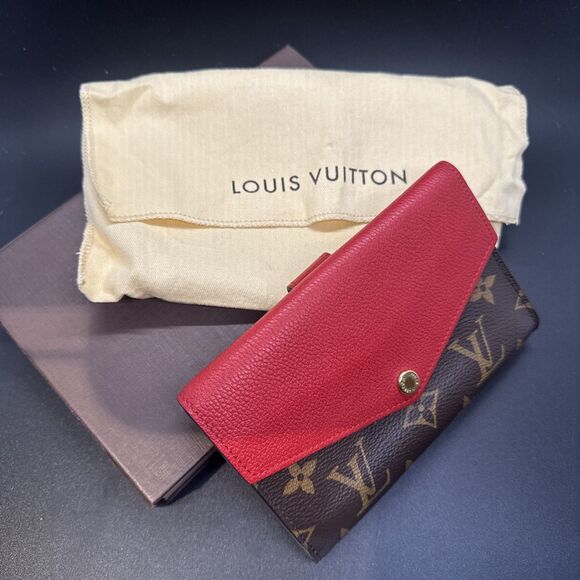 Louis Vuitton Monogram PORTOFEUIL PALACE COMPACT Cerise  Wallet M60140 Auth - Picture 1 of 4
